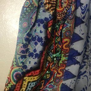 Aztec print embellished shorts